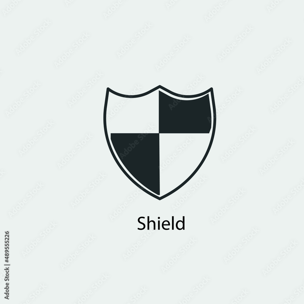 Shield vector icon illustration sign Shield vector icon illustration sign