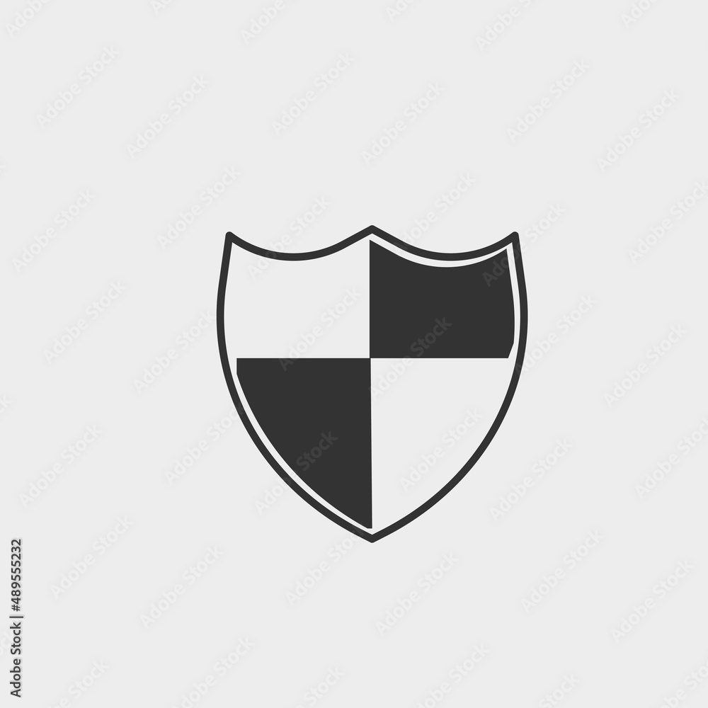 Shield vector icon illustration sign Shield vector icon illustration sign