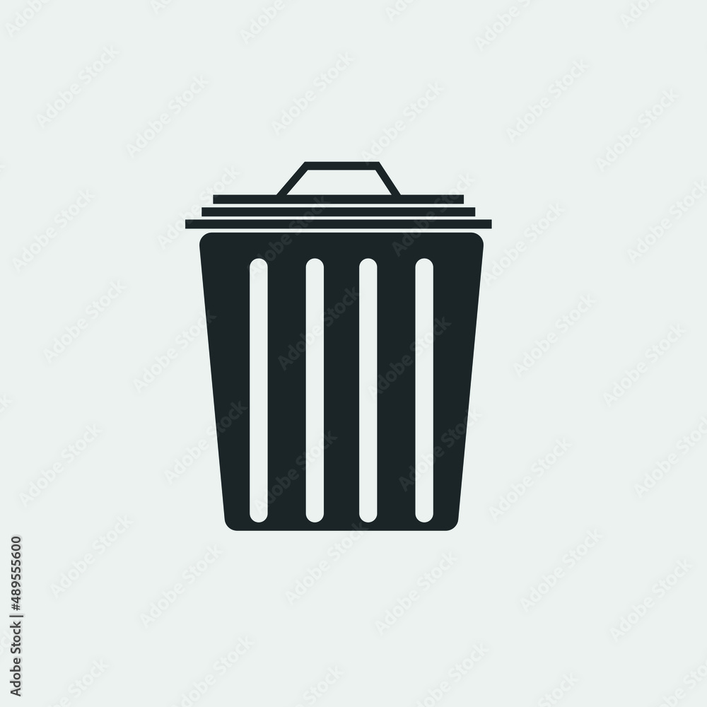 Bin vector icon illustration sign Bin vector icon illustration sign