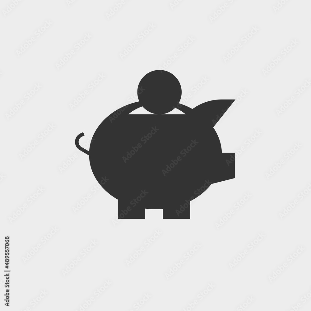 Piggy bank vector icon illustration sign Piggy bank vector icon illustration sign