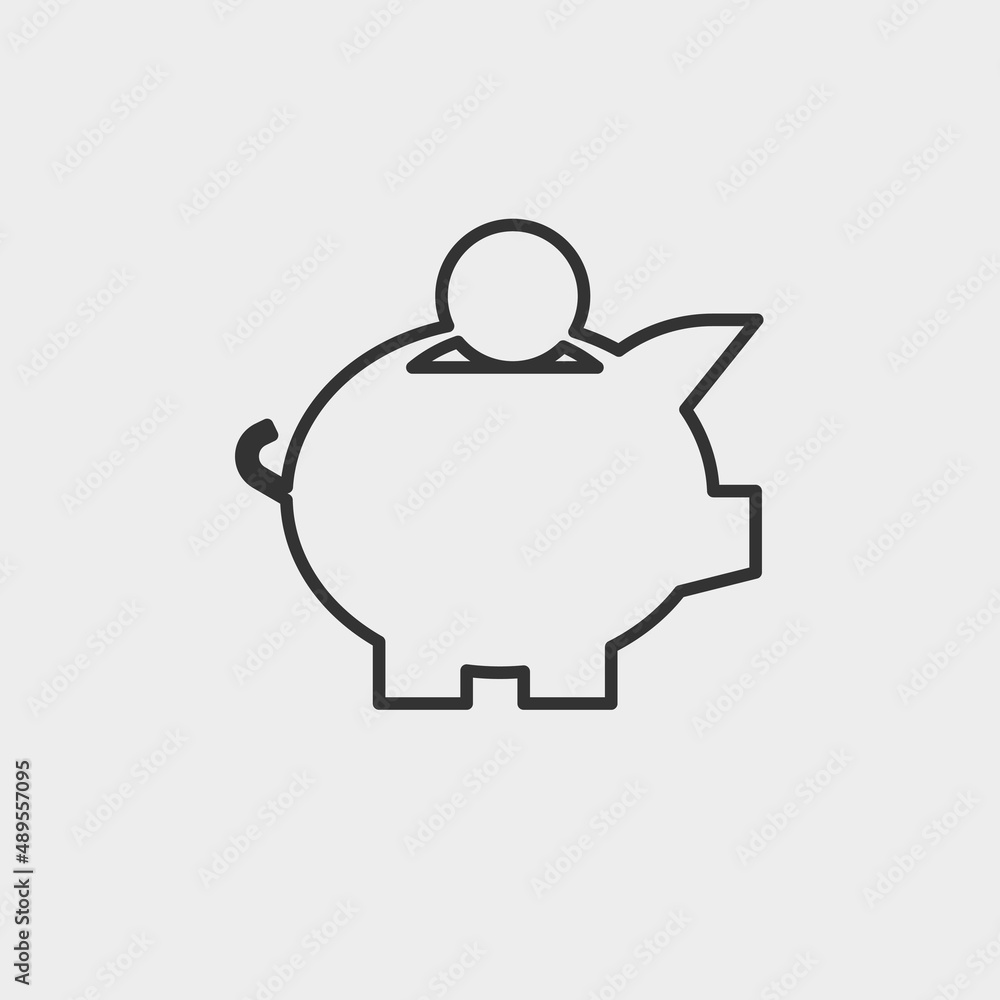 Piggy bank vector icon illustration sign Piggy bank vector icon illustration sign