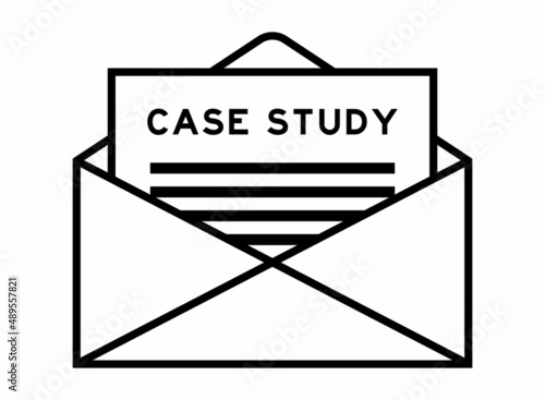 Envelope and letter sign with word case study as the headline