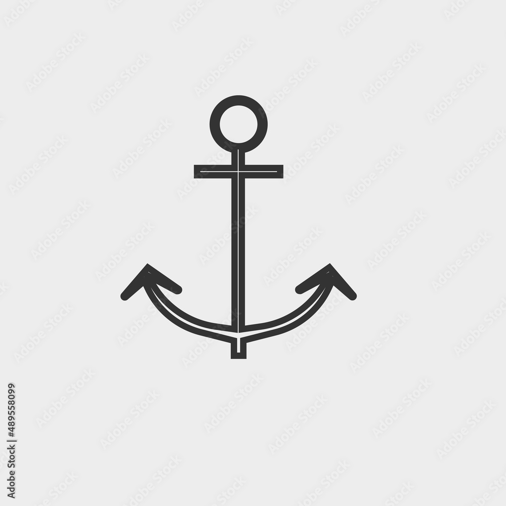 Anchor vector icon illustration sign Anchor vector icon illustration sign