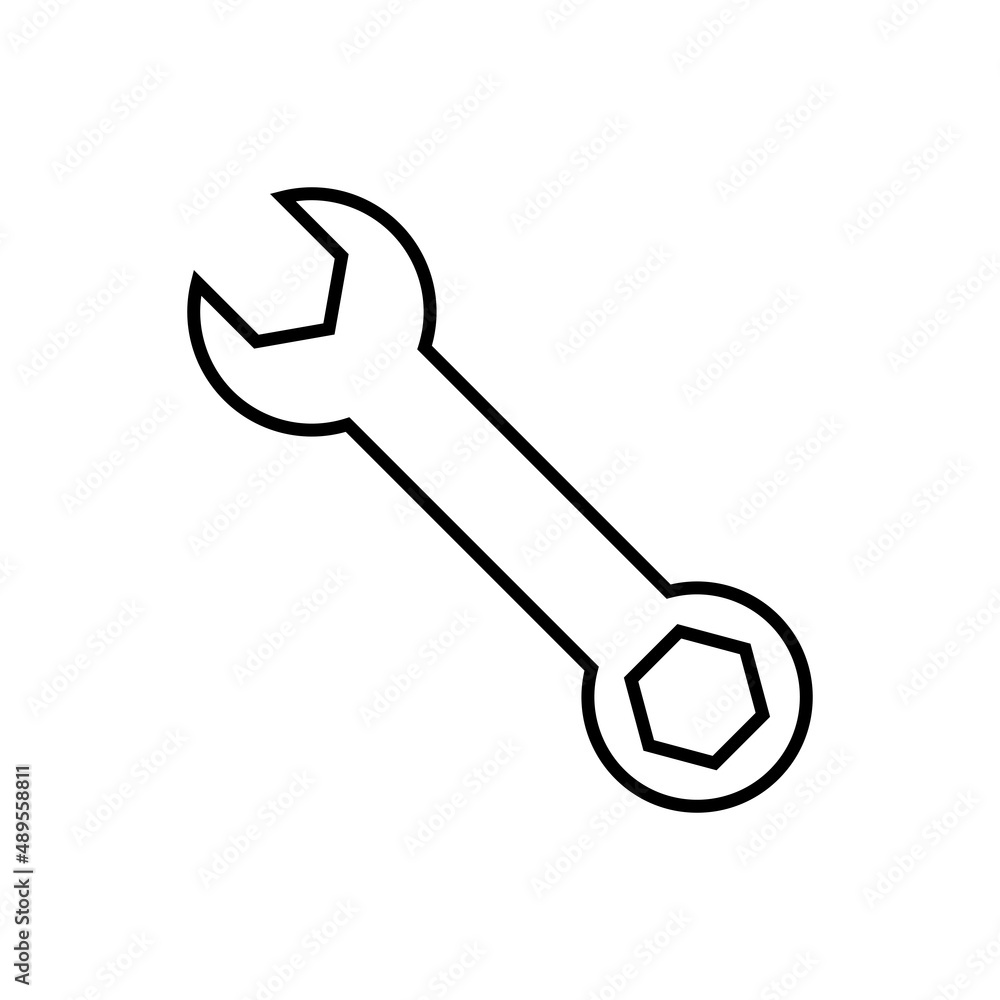 Wrench icon in line style Wrench icon in line style