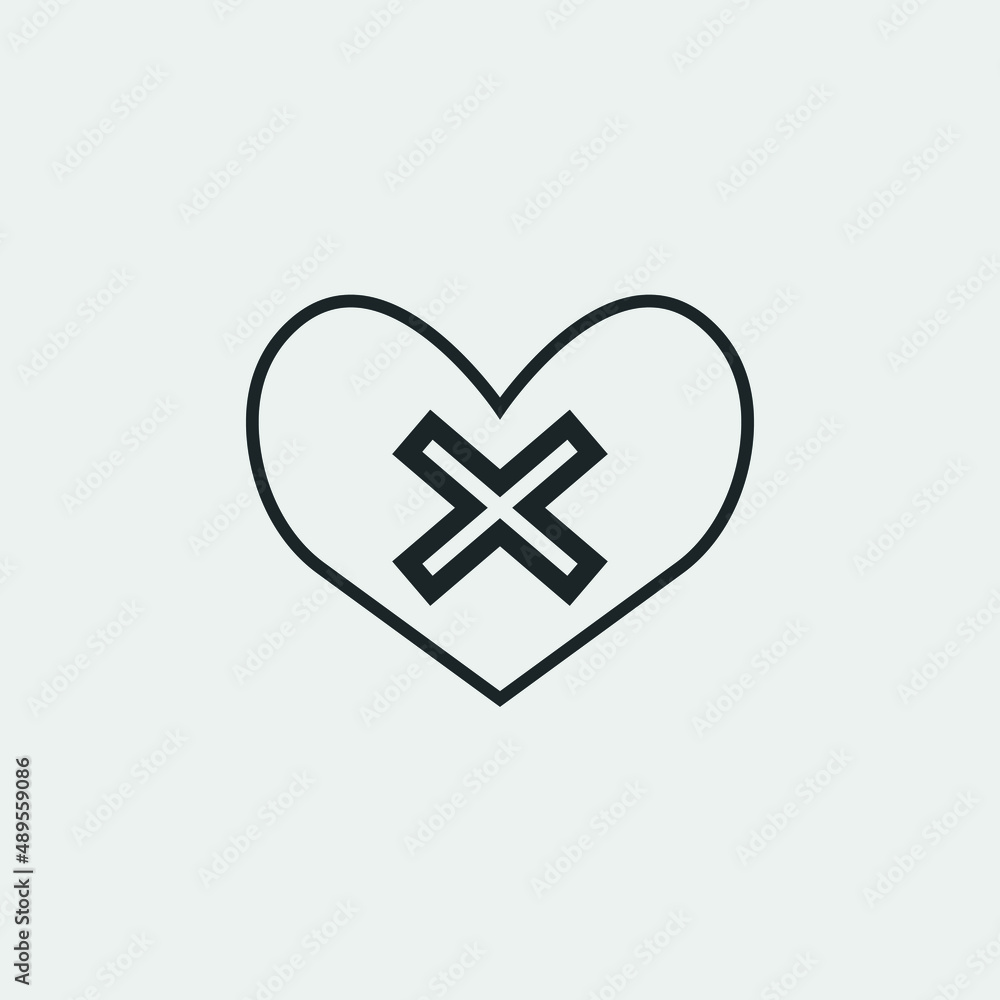 Heart broken vector icon illustration sign Heart broken vector icon illustration sign