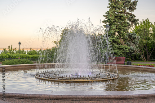 The fountain near Ulyanovsk Regional Museum of Local Lore named after the famous writer I.A. Goncharov. Crown Avenue. Volga Embankment.