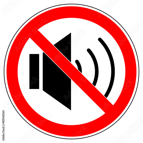 vsrr158 VectorSignRoundRed vsrr - german: Lautsprecher ausschalten . Stummschaltung . english: prohibition sign . sound off . mute - no speaker . vector sign . transparent . AI 10 / EPS 10 . g11250