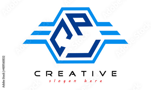 CPL three letter monogram type emblem badge with wings logo vector template.