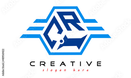 CRI three letter monogram type emblem badge with wings logo vector template.