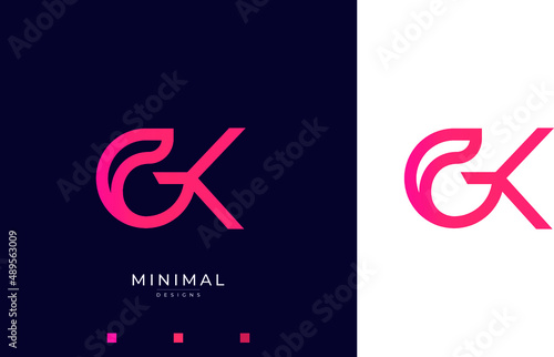 Monogram icon logo GK