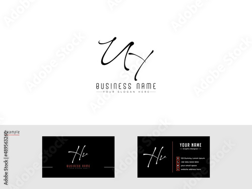 Letter Signature Logo Icon, New UT Signature Beauty Logo for any type of business with business card template photo