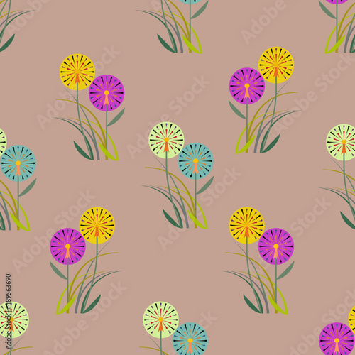 Flower pattern, hand drawn leaves, vector illustration. Modern geometric patterns. fabric pattern, wrap, wallpaper, publication