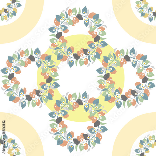 Flower pattern, hand drawn leaves, vector illustration. Modern geometric patterns. fabric pattern, wrap, wallpaper, publication