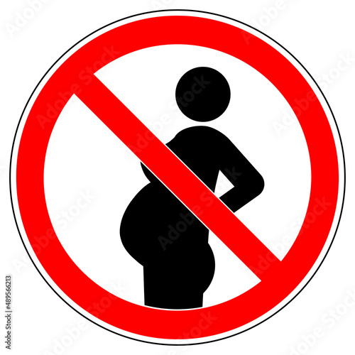 vsrr174 VectorSignRoundRed vsrr - german: Schwangere Frau verboten . Schwanger / Schwangerschaft . english: prohibition sign . no pregnant . vector sign . transparent . AI 10 / EPS 10 . g11253