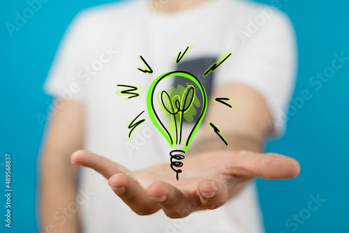 Green light bulb, eco-frien...