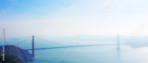 Golden Gate bridge, San Francisco. Golden Gate bridge and its natural surroundings in the early morning. photo