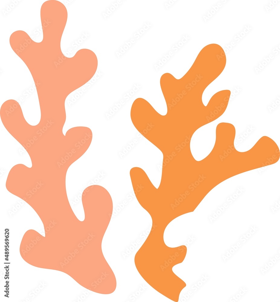 Obraz premium Coral Logo Template Isolated White Background