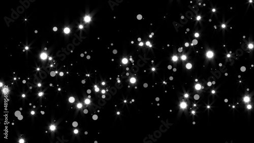 Abstract bright glitter particles in space, computer generated abstract background, 3D rendering backdrop