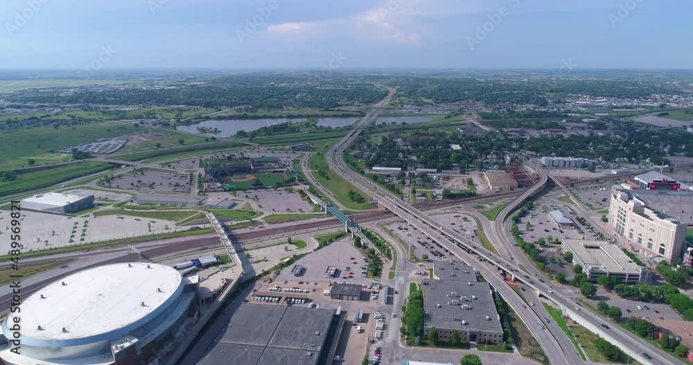 Aerial view of large and complex multilane highway intersection Aerial view of large and complex multilane highway intersection