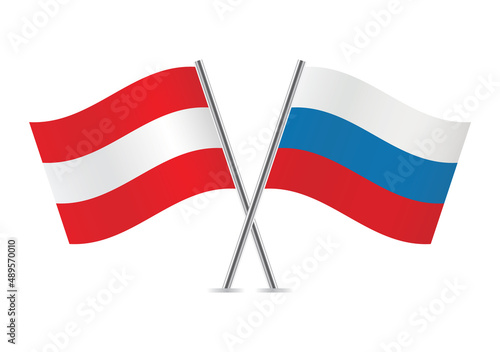 Free Download Austria and Russia crossed flags. Austrian and Russian flags, isolated on white background. Vector icon set. Vector illustration. - GFXLoad