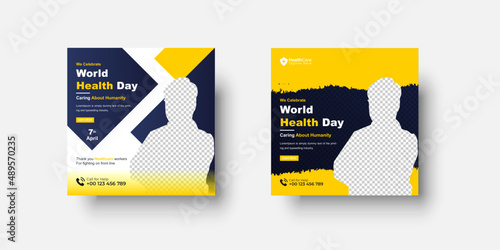 World health day social media banner design  template