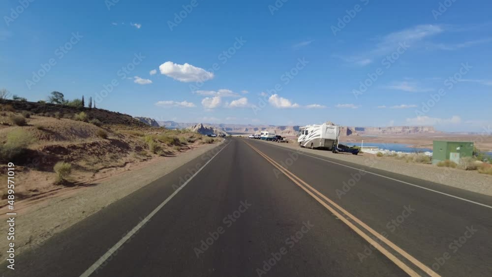 Driving Plate Arizona Lake Powell Lakeshore Dr Southbound Multicam Set 04 Rear View Southwest USA Driving Plate Arizona Lake Powell Lakeshore Dr Southbound Multicam Set 04 Rear View Southwest USA