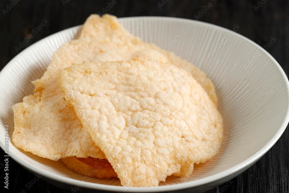 Kerupuk Udang or shrimp crackers or prawn crackers. Kerupuk Udang or shrimp crackers or prawn crackers.