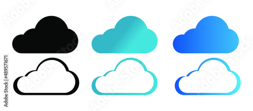 Set blue clouds for design. Cloud icon. cloud flat design