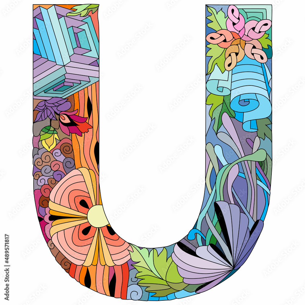 Letter U monogram, engraving design. Vector illustration. Letter U monogram, engraving design. Vector illustration.
