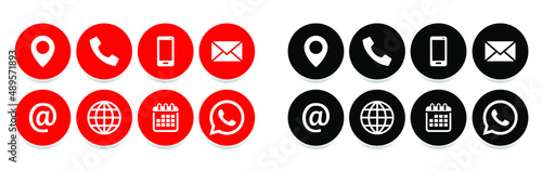 Contact us icon vector. Communication icon set © Mouby Studio