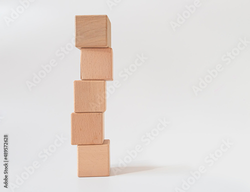 wooden blocks isolated on white background.business and finance concept.
free space for my text.