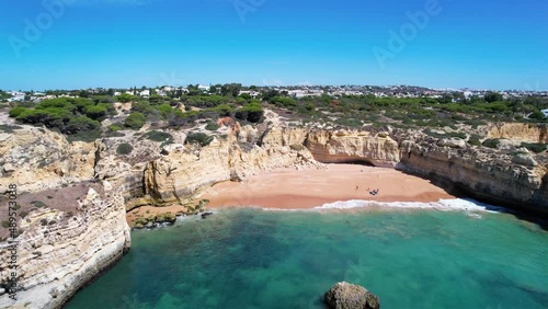 Aerial view of a Algarve beach