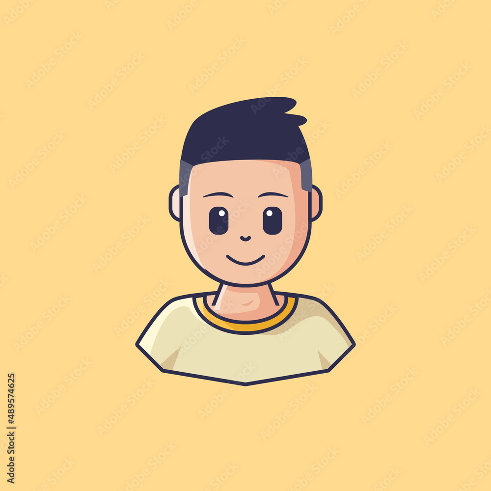 illustration of a person young man vector cartoon drawing