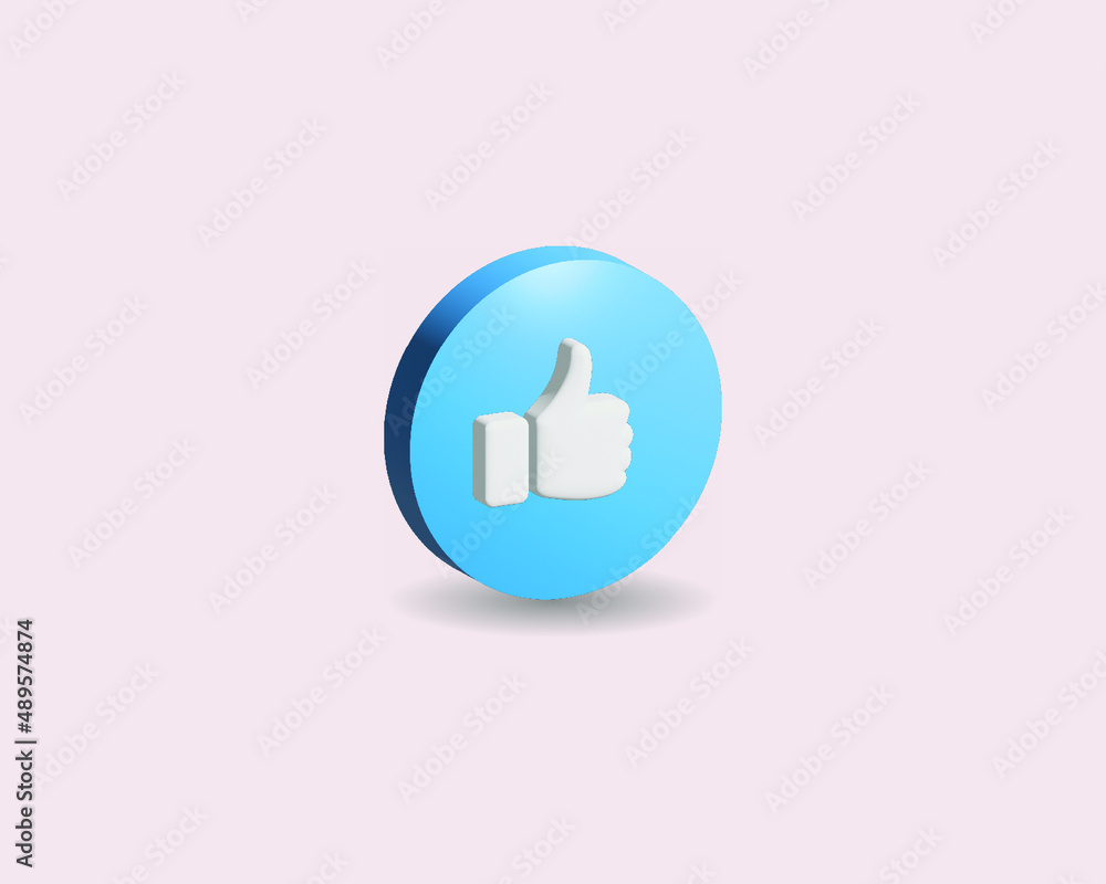 3D Rendering Thumb up , like icon 3D Rendering Thumb up , like icon