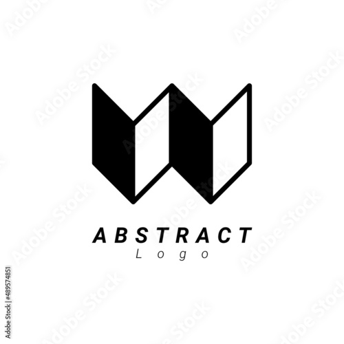 Abstract black white simpel elegant minimalist logo icon vector design