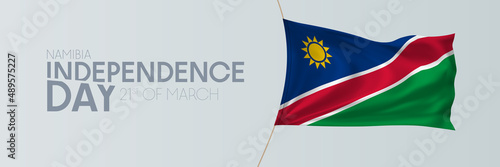 Namibia independence day vector banner, greeting card.