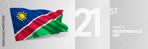 Free Download Namibia happy independence day greeting card, banner vector illustration - GFXLoad
