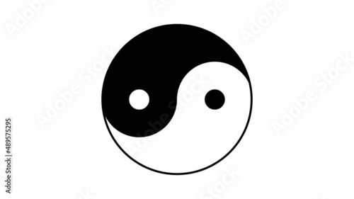 Black and white Yin Yang on a white background, Vector illustration