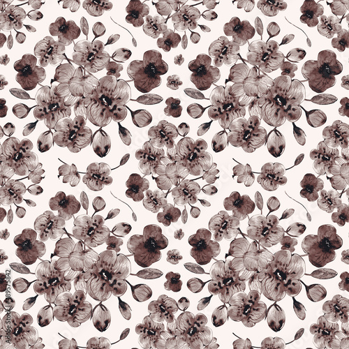 seamless pattern abstracts floral composition