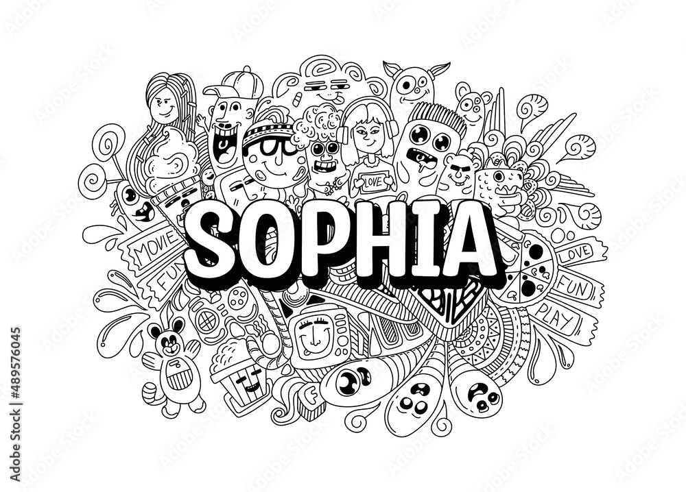 Sophia #name doodle art Stock Illustration | Adobe Stock