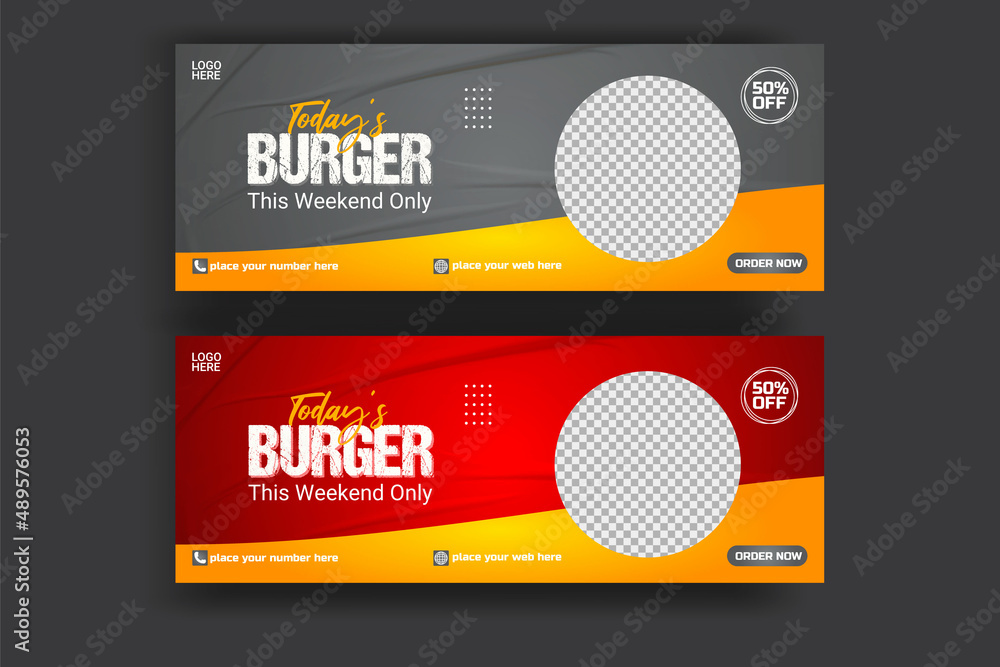 delicious food menu social media banner template
delicious food menu social media banner template
