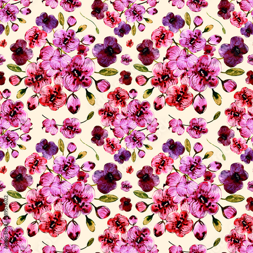 seamless pattern abstracts floral composition