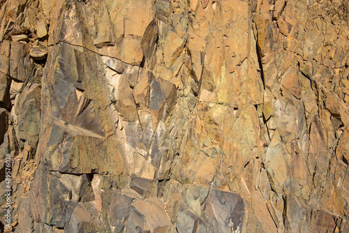 Closeup view of limestone structure at canyon, Nabq protected area, Sharm El Sheikh, Sinai peninsula, Egypt, North Africa. Egyptian safari