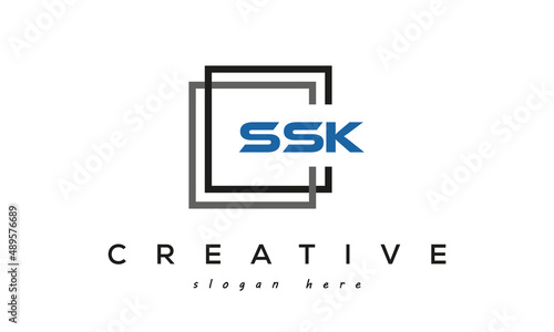 SSK creative square frame three letters logo photo