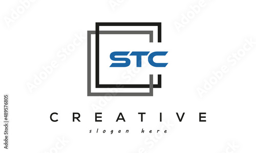 STC creative square frame three letters logo