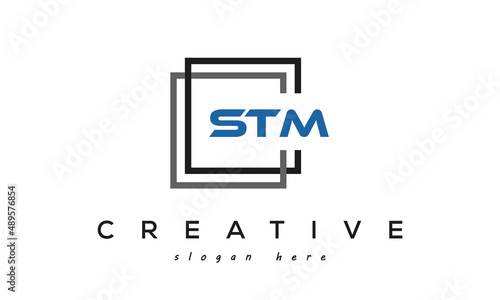 STM creative square frame three letters logo photo