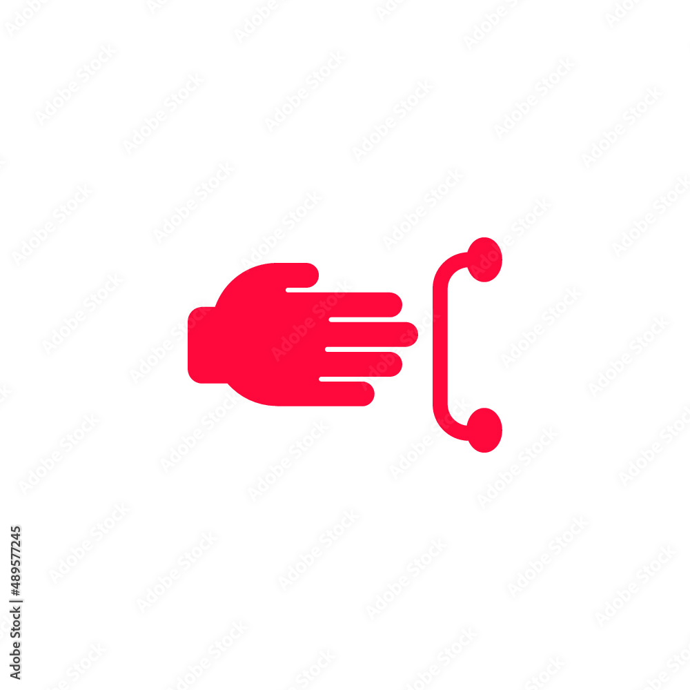 The man's hand is outstretched to the doorknob. EPS-10. Vector illustration. The man's hand is outstretched to the doorknob. EPS-10. Vector illustration.