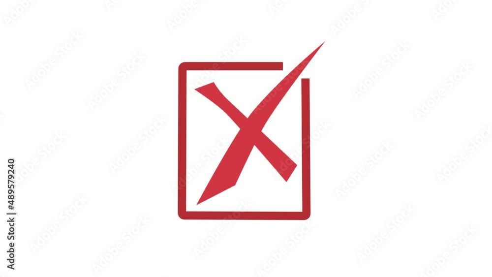 Red check mark. Cross sign Red check mark. Cross sign