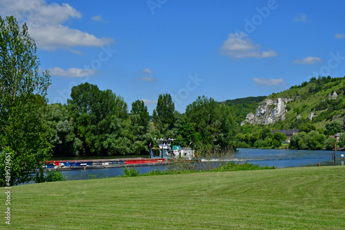 Les Andelys; France - june 24 2021 : Seine riverside