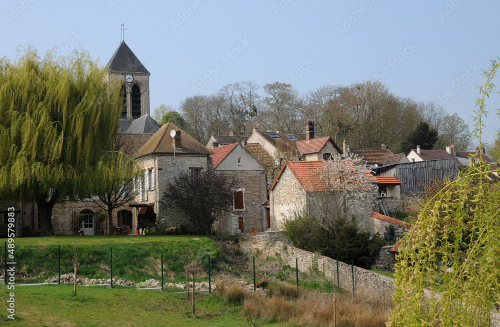 Oinville sur Montcient , France - april 3 2017 : picturesque village